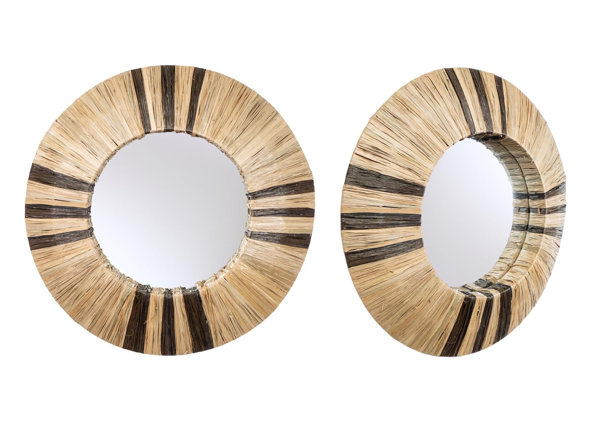 ESPEJO FIBRAS NATURALES NATURAL/NEGRO