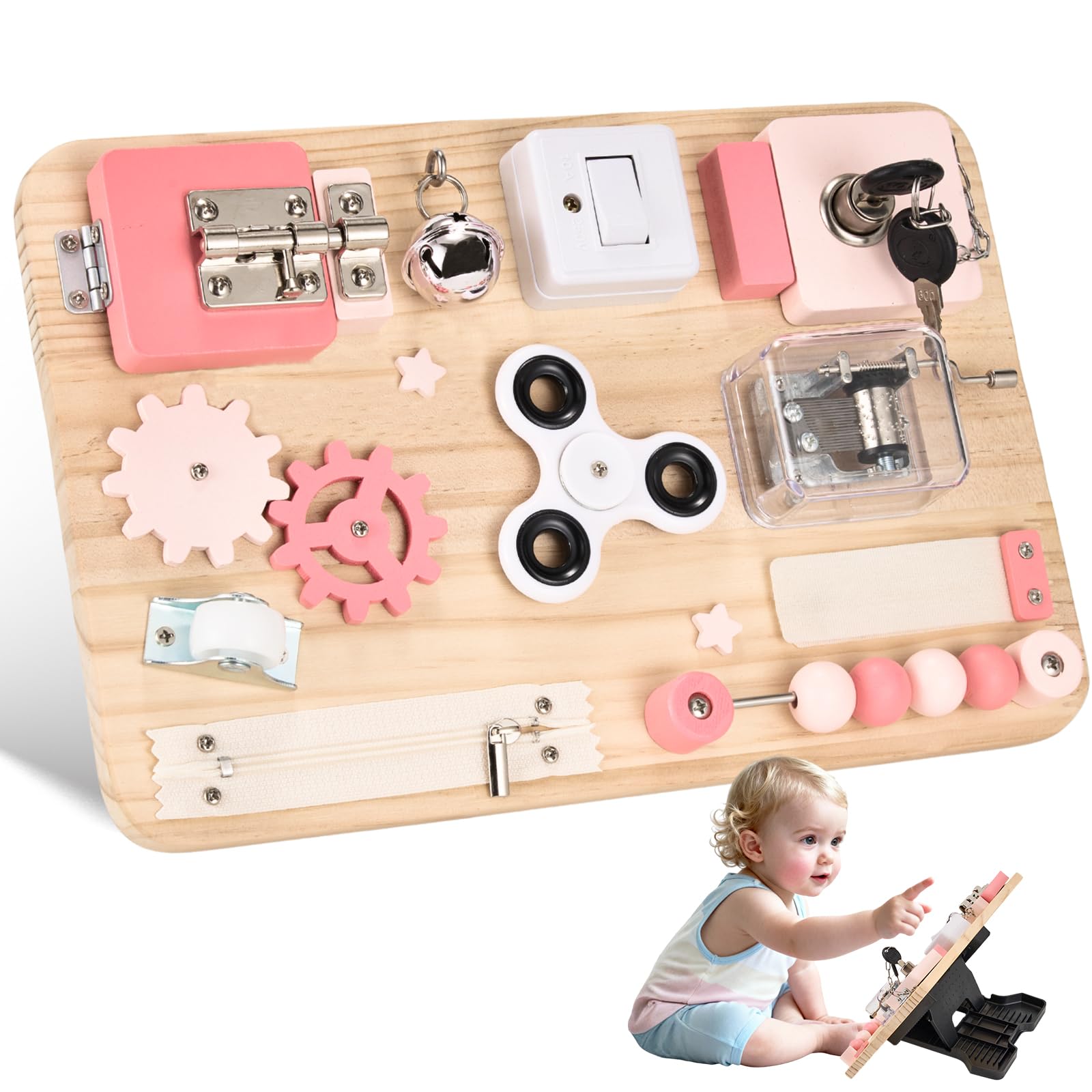 potatomato Rosa Busy Board Montessori in Legno