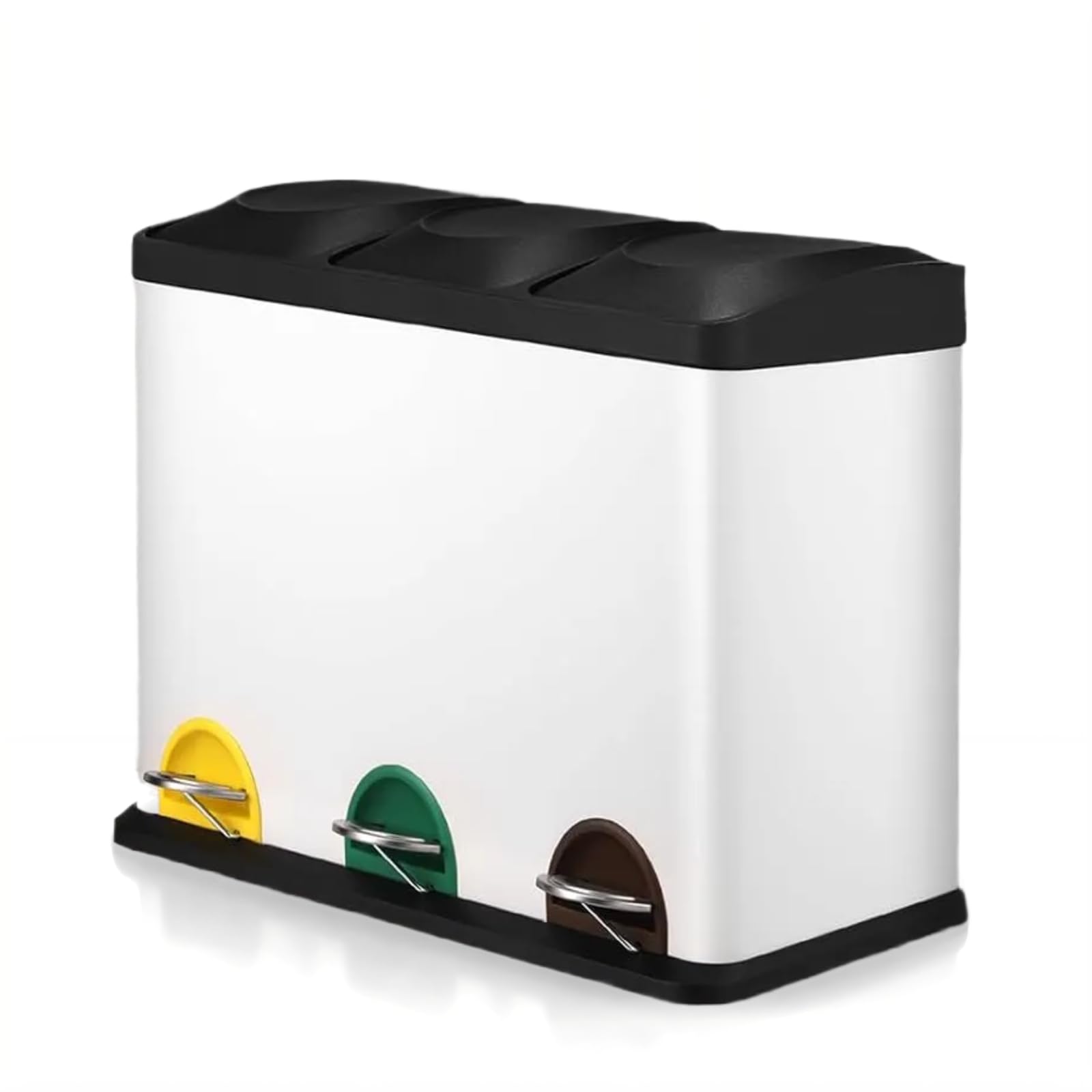 Clevich Pattumiera 3 Scomparti 3x15L, Bianco