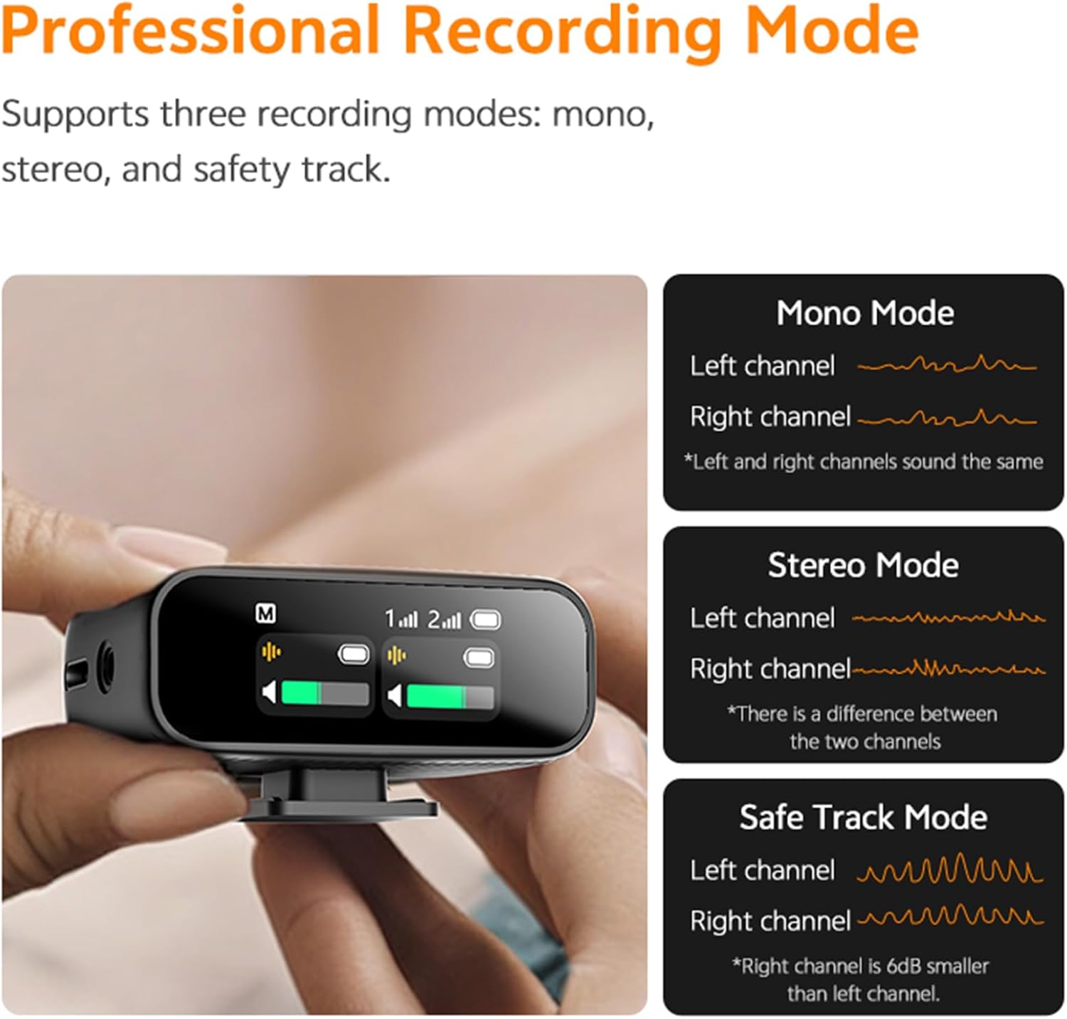 Guomis Microfoni Wireless Lavalier con Riduzione Rumore AI - immagine 4
