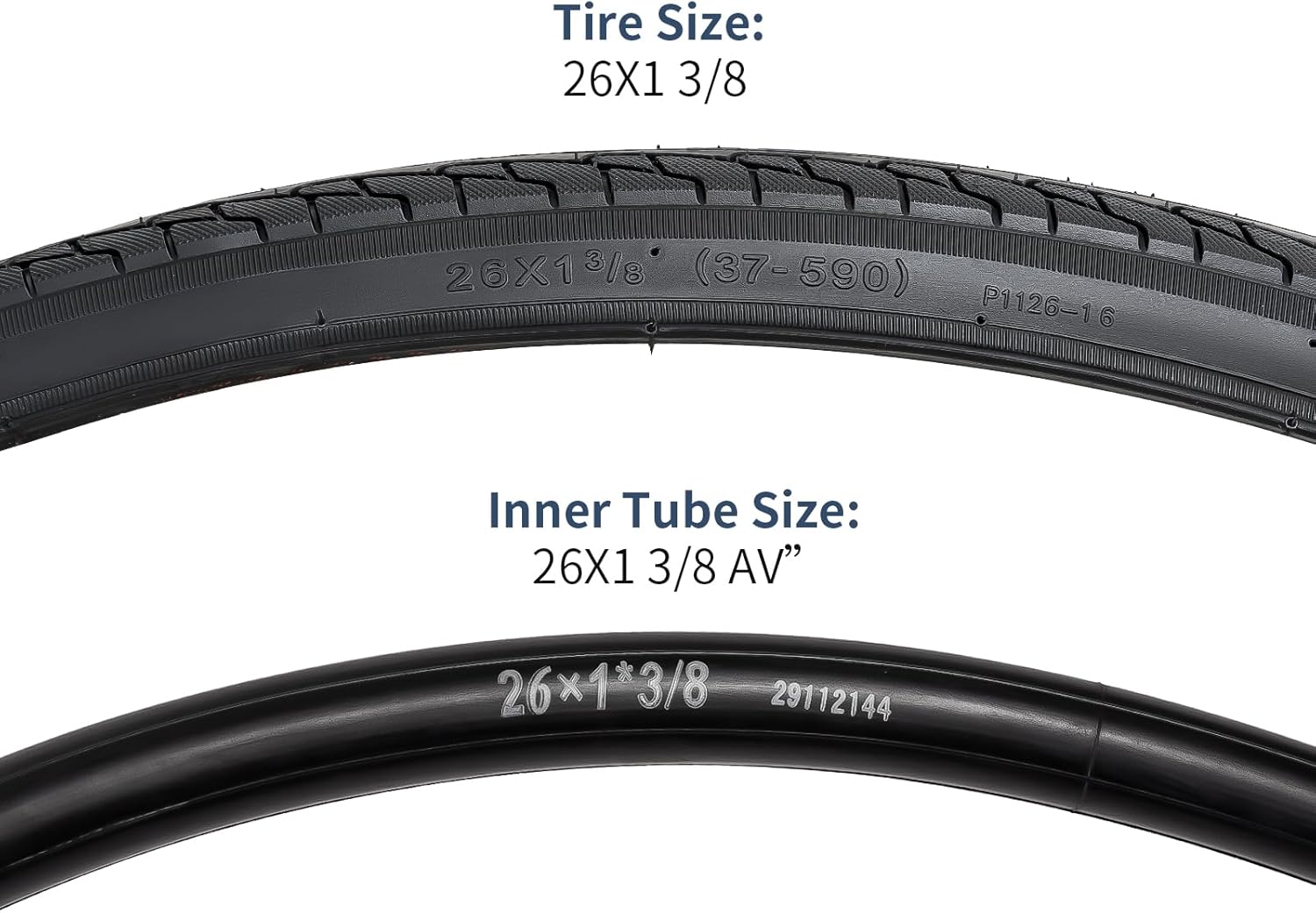 Yunscm 2Pcs Pneumatici 26x1 3/8 e Camere d'Aria - immagine 7