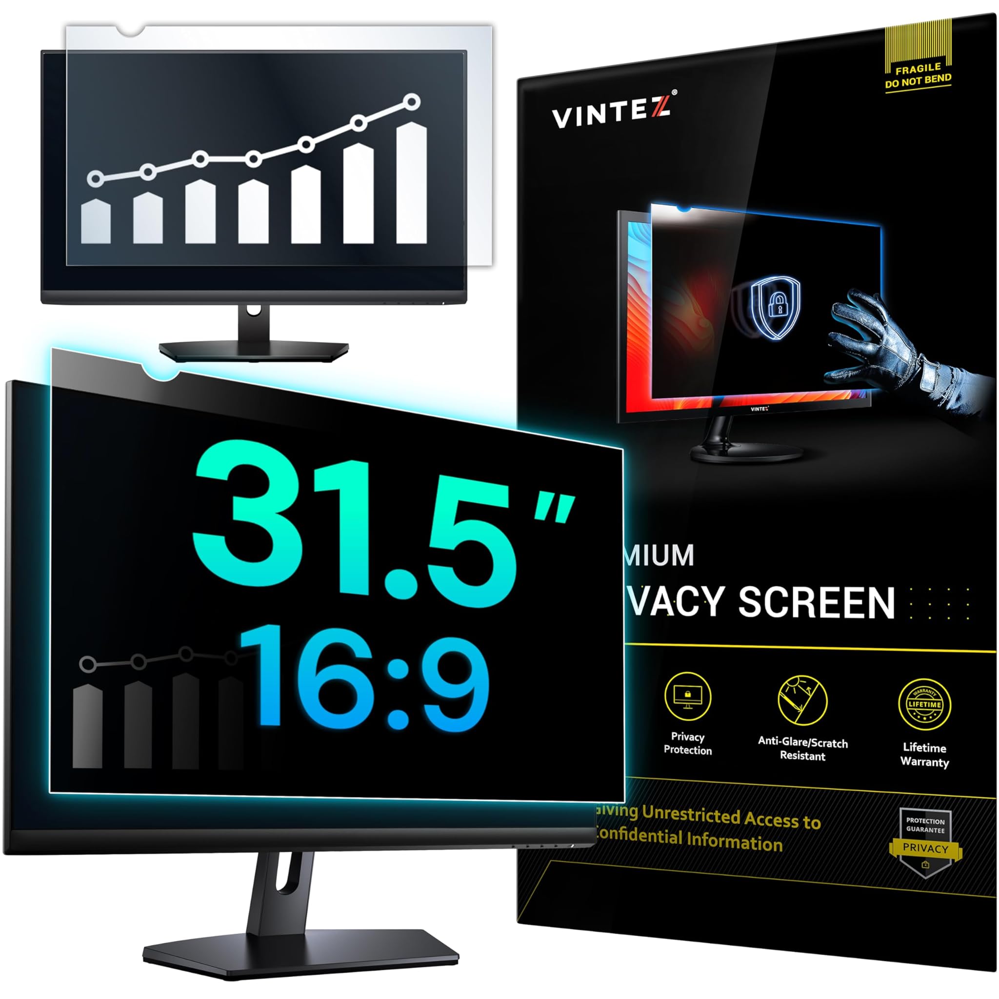 VINTEZ Filtro Privacy per Schermo 31,5 Pollici 16:9