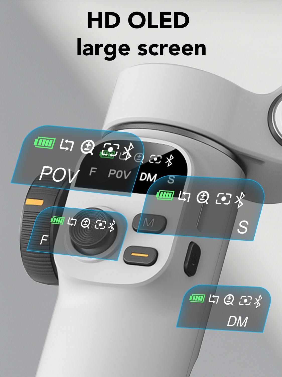 Aochuan Smart X2 Gimbal Stabilizzatore 3 Assi, Bianco - immagine 4