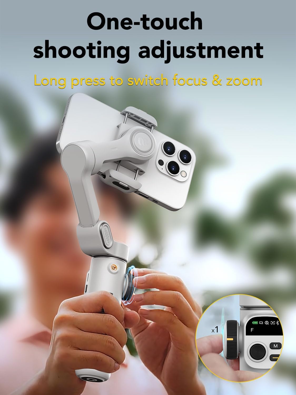 Aochuan Smart X2 Gimbal Stabilizzatore 3 Assi, Bianco - immagine 5