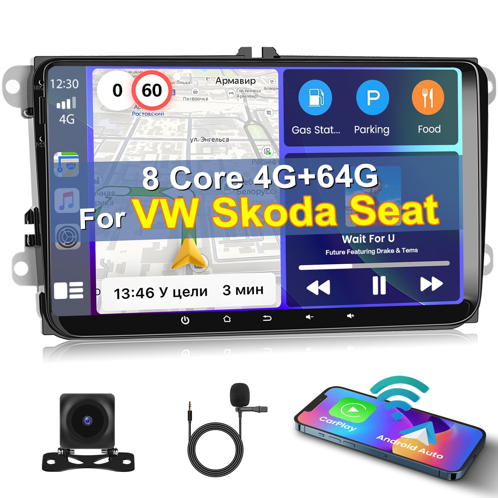 Inefala Autoradio Android 13 2 DIN 9" Touchscreen