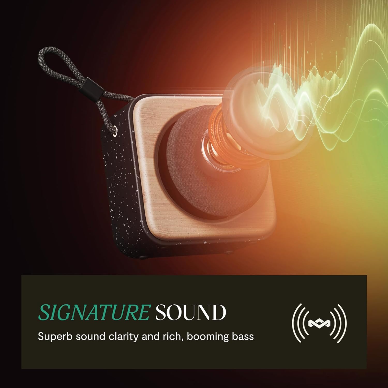 House of Marley Roots Speaker Bluetooth Portatile, Nero - immagine 2