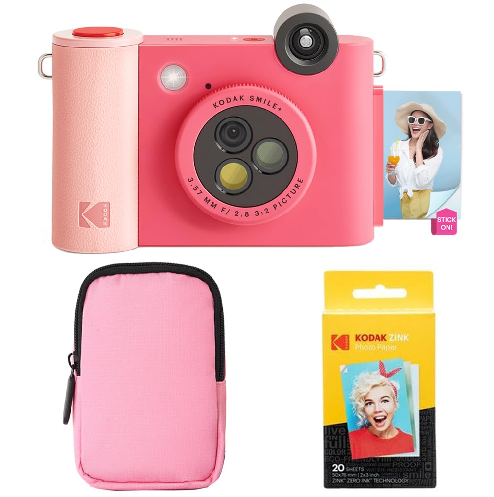 Kodak Smile+ Fotocamera & Stampante Bluetooth 10MP, Fucsia