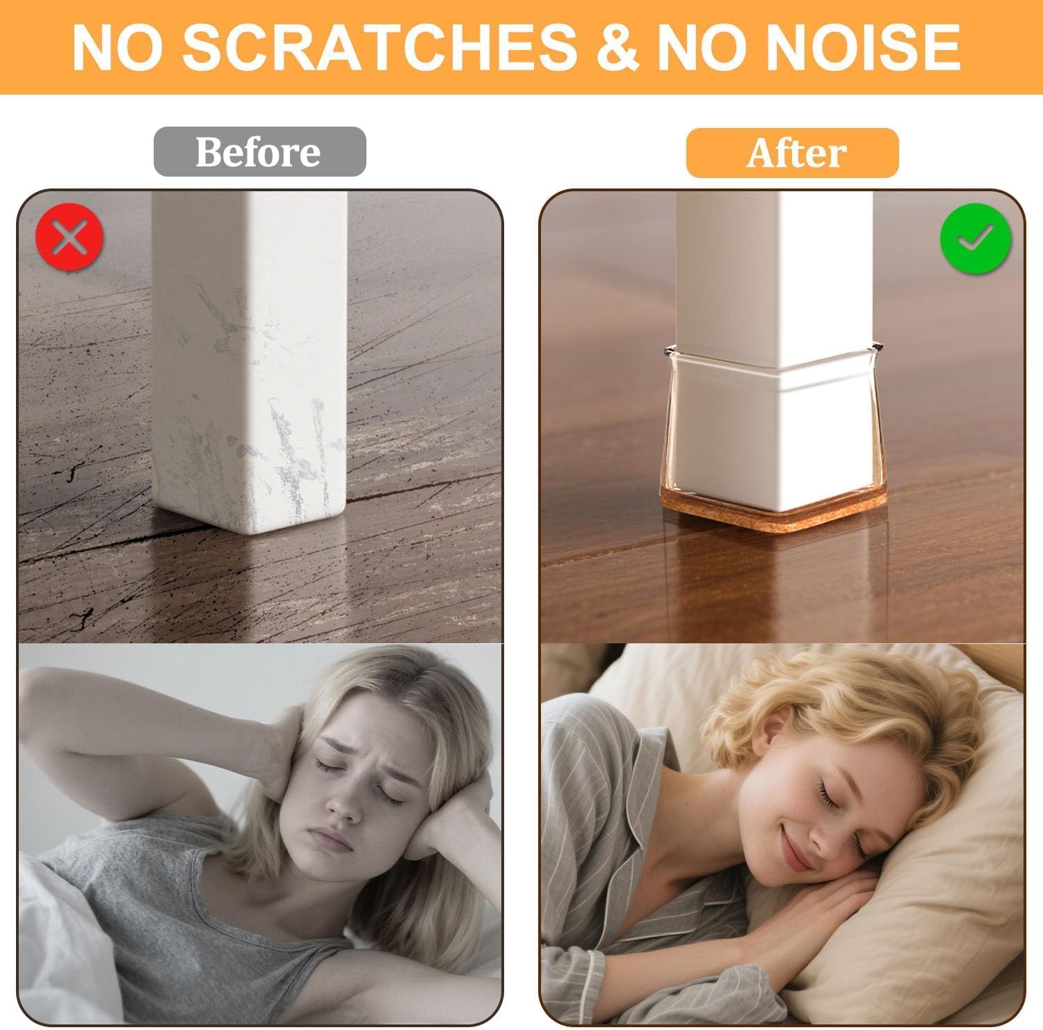 Gommini per Sedie Quadrati in Silicone (20 Pezzi) - immagine 2