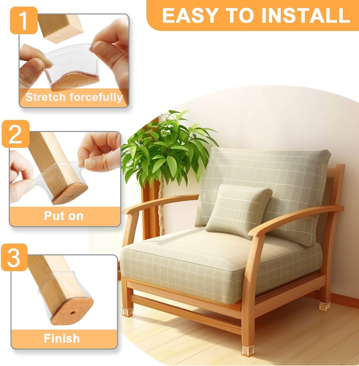 Gommini per Sedie Quadrati in Silicone (20 Pezzi) - immagine 3