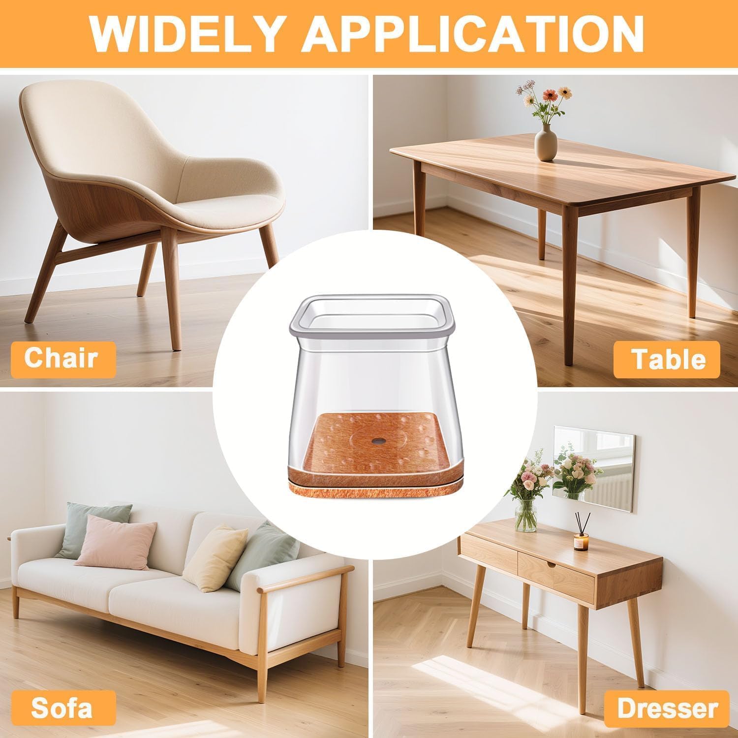 Gommini per Sedie Quadrati in Silicone (20 Pezzi) - immagine 5