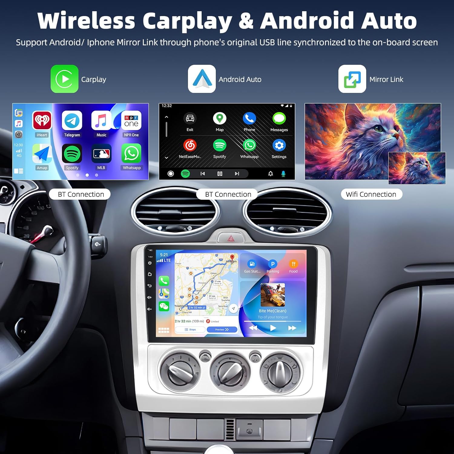 Sixtop Autoradio per Ford Focus Exi MT 2 3 Mk2 Mk3 2004-2011 - immagine 3