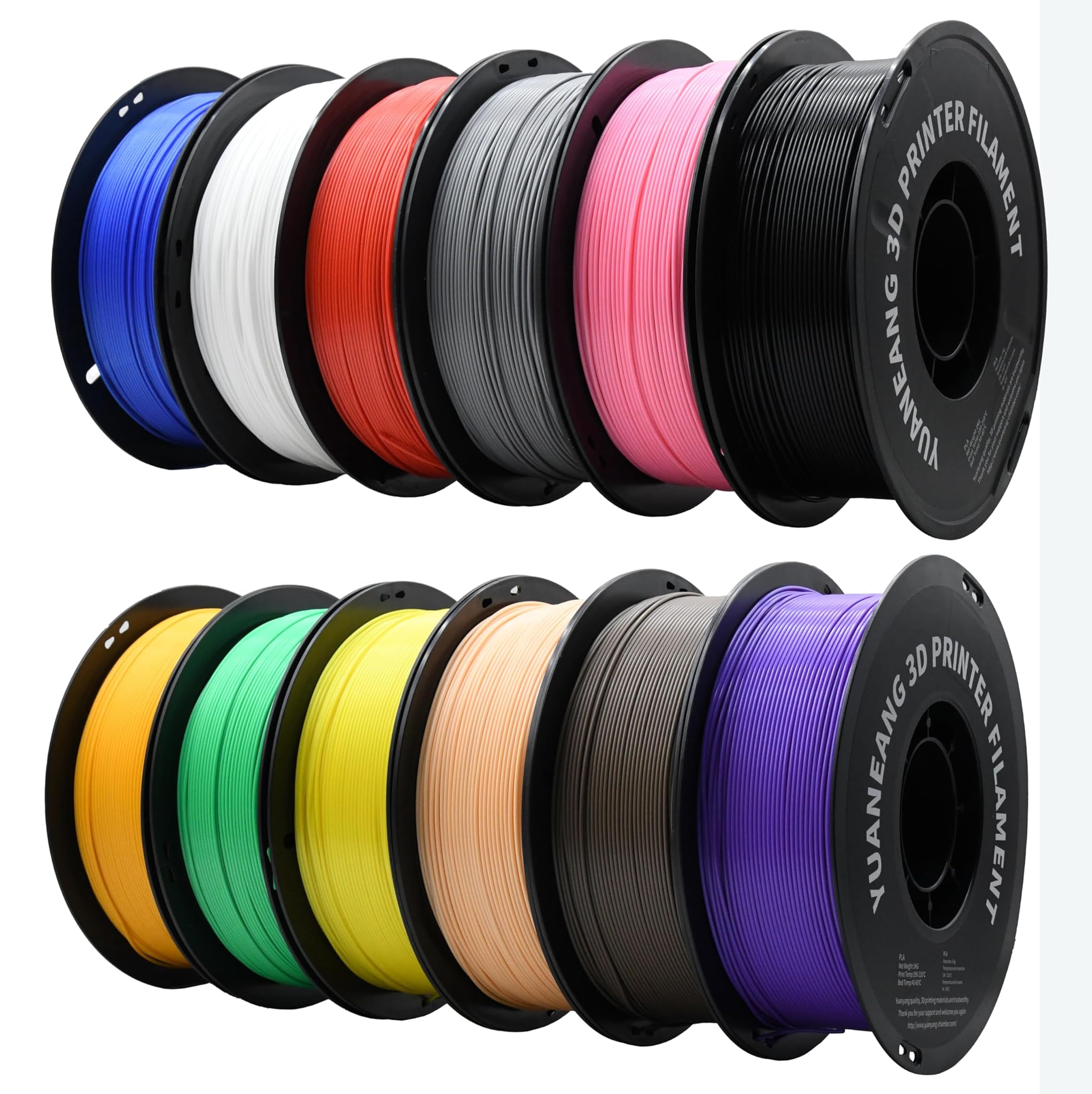 Filamento PLA per Stampante 3D - 12 Rotoli 1,75mm