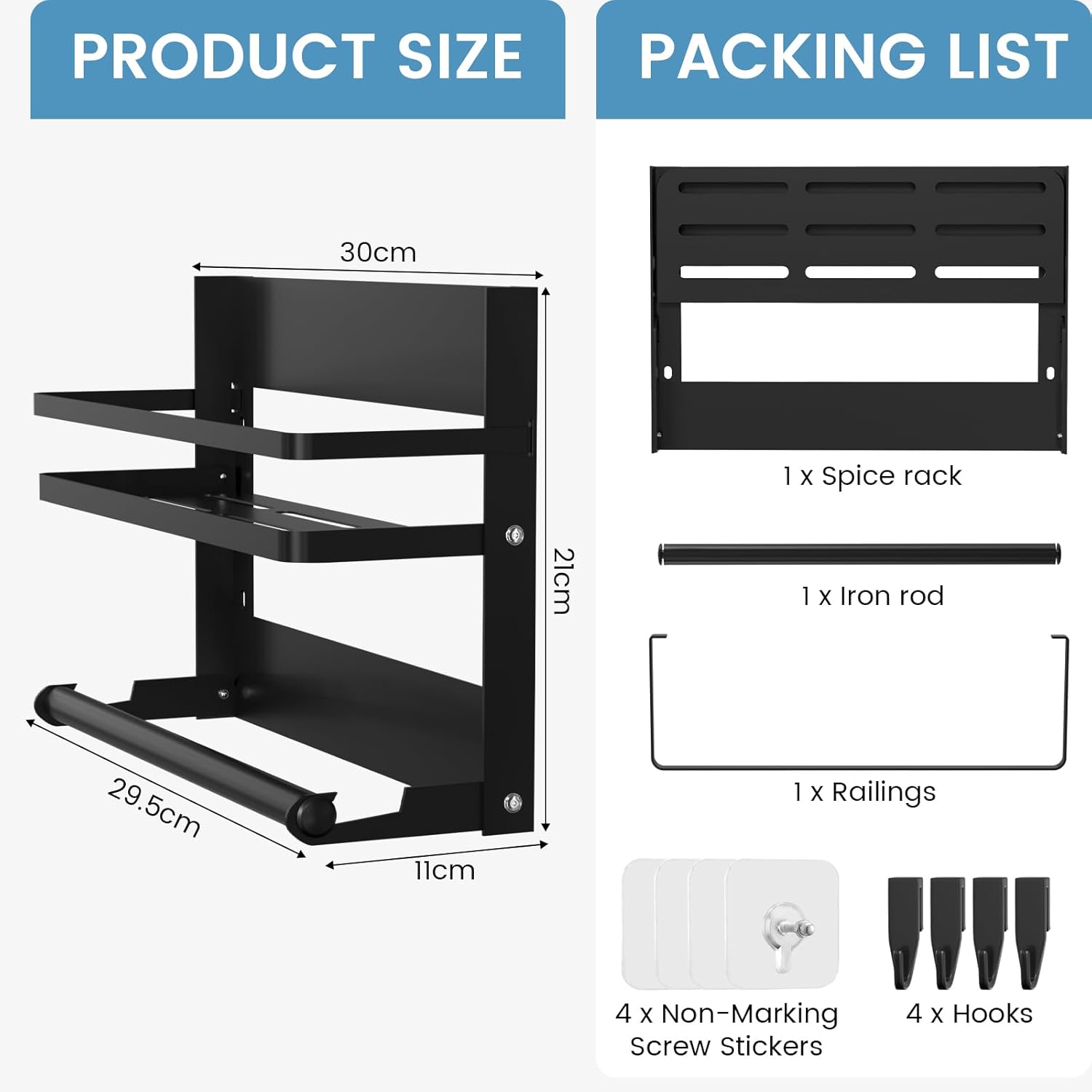 Porta Spezie per Frigorifero e Cucina con Porta Rotolo - immagine 7