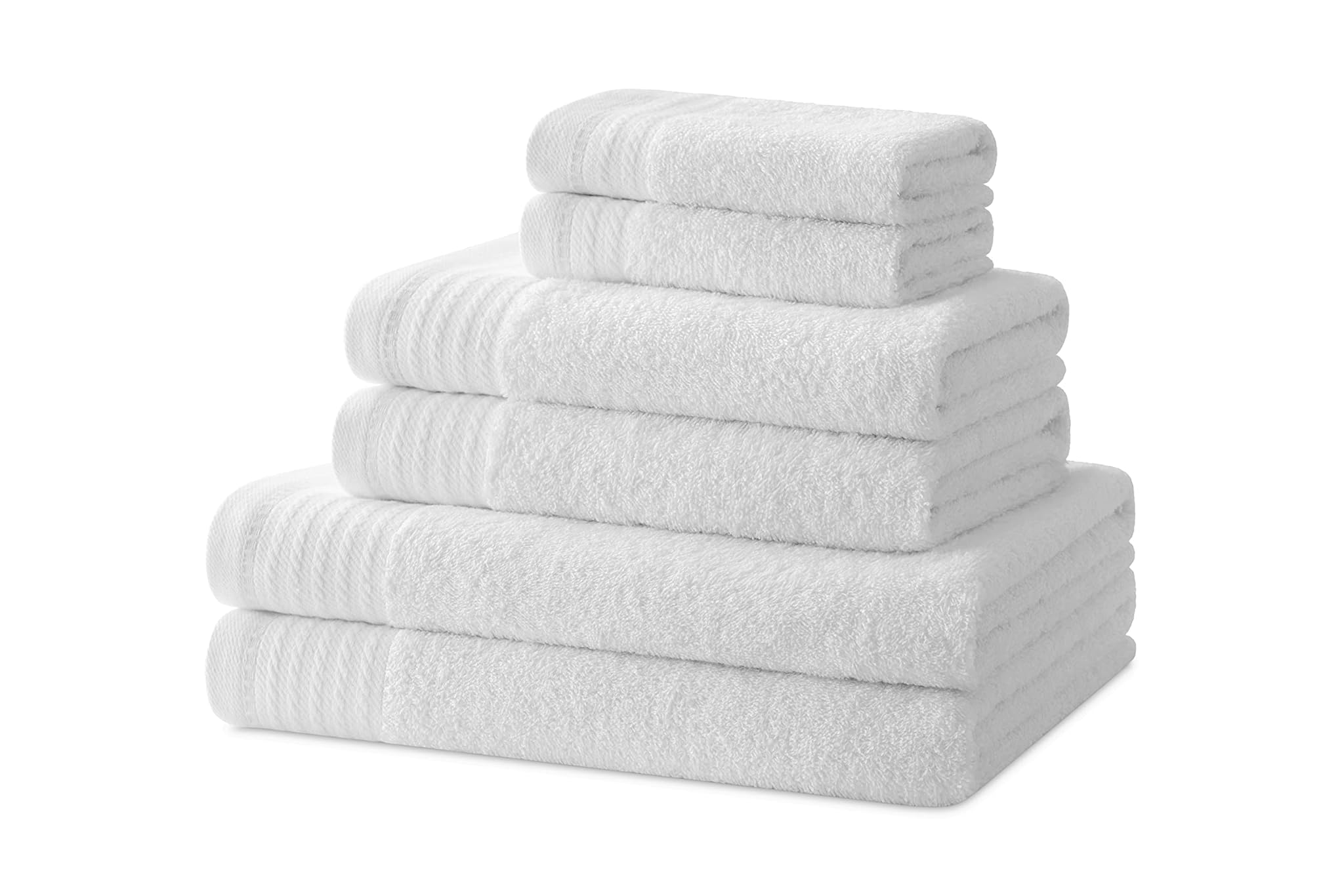 Degrees Home - Set Asciugamani Bagno 100% Cotone Bianco