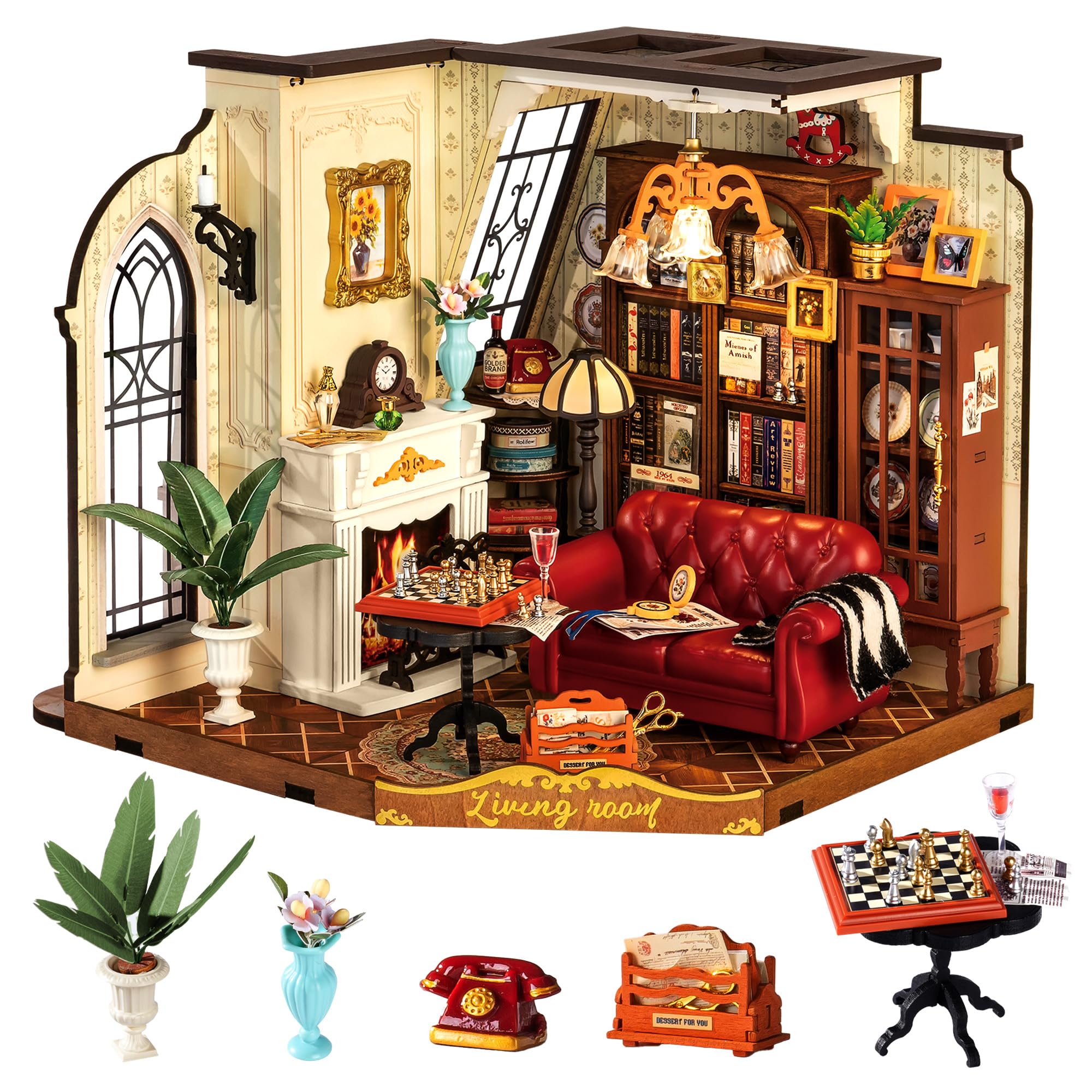 Rolife Casa delle Bambole in Miniatura Salotto di Catherine
