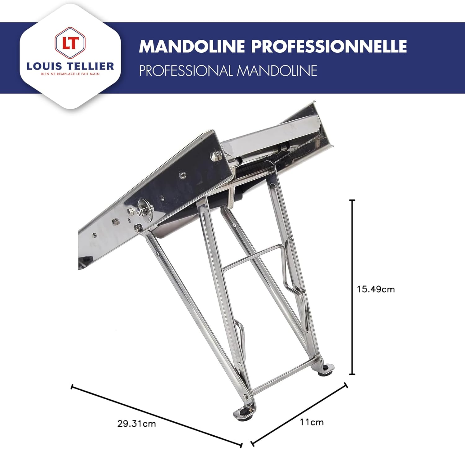 Bron D454 mandolino, per Verdure, regolabile - immagine 5