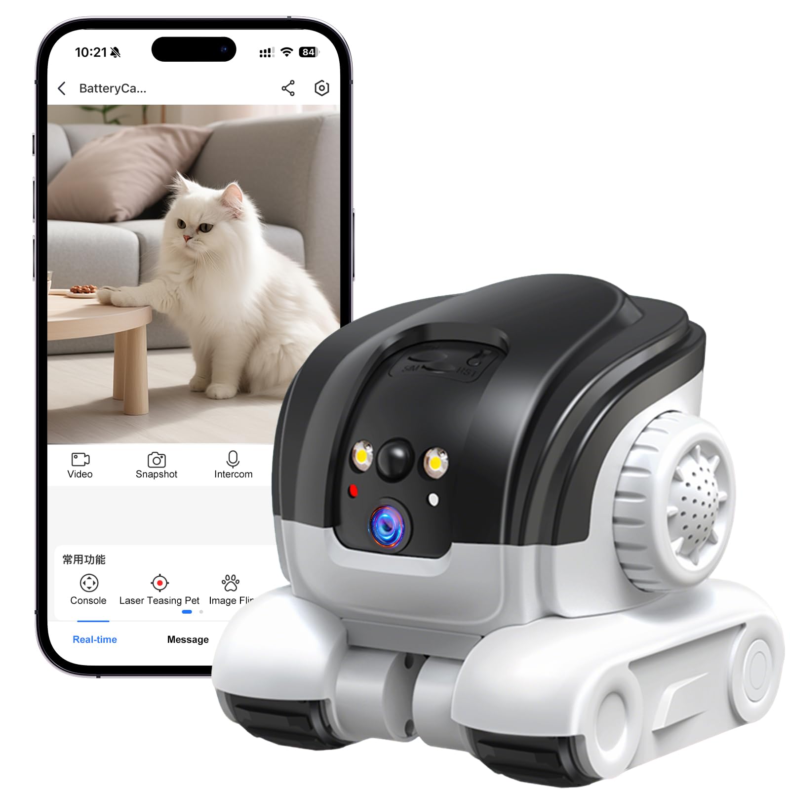 Huajun Robot de Caméra - Doppia Fotocamera Robotica 1080P