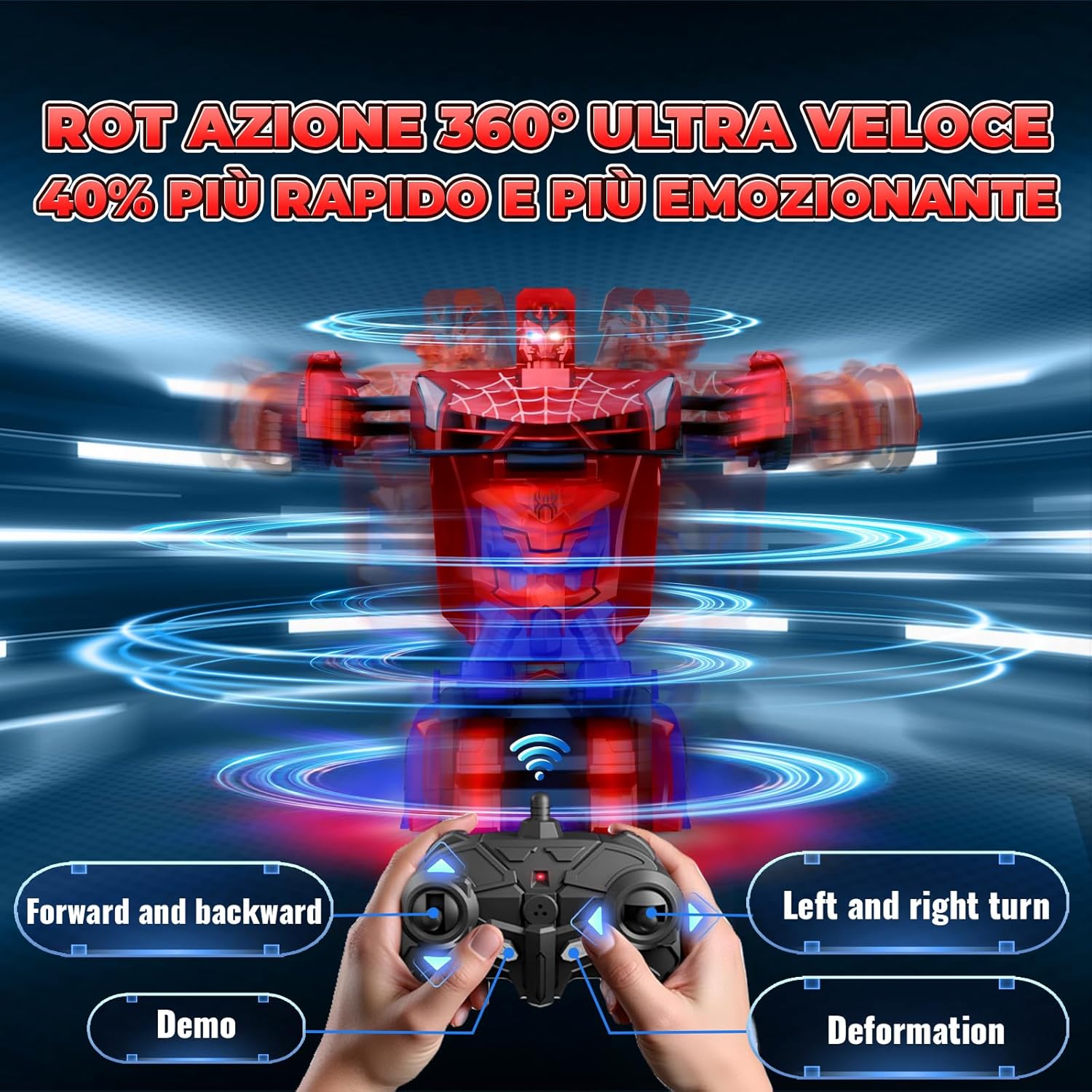 Macchina Telecomandata con Luci LED e Deriva 360° - immagine 6