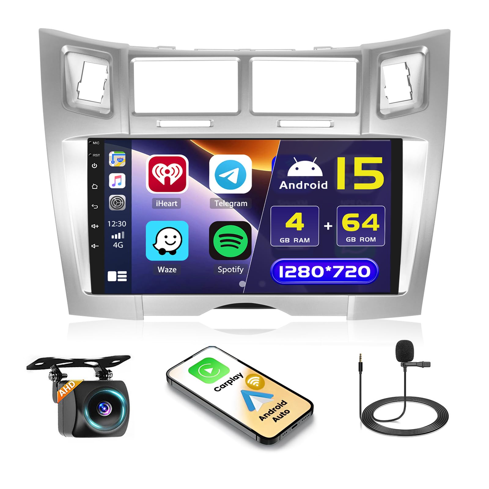 Hikity Autoradio Android 9" per Toyota Yaris/Vizi 2005-2011