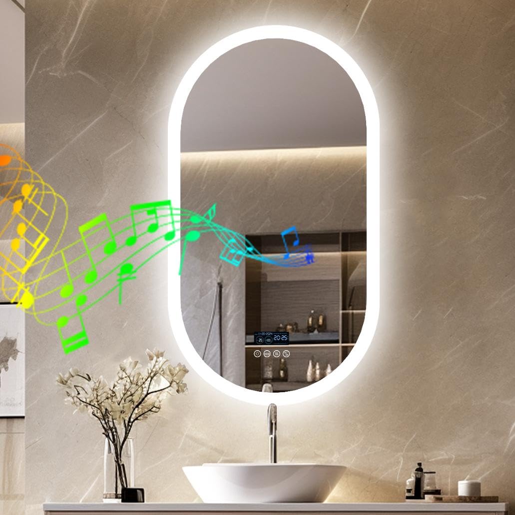 Luvodi Specchio Bagno LED Ovale 80x50 cm