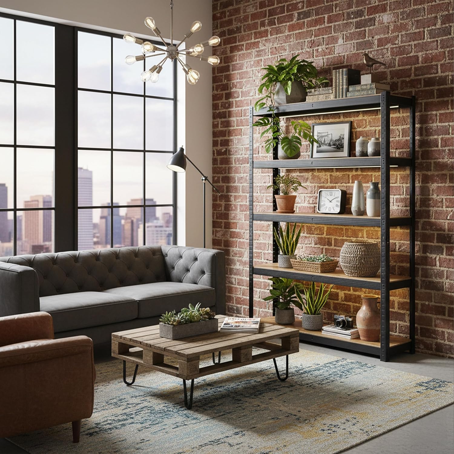 Relaxdays Scaffale Portacarichi Acciaio e MDF 500kg - immagine 4