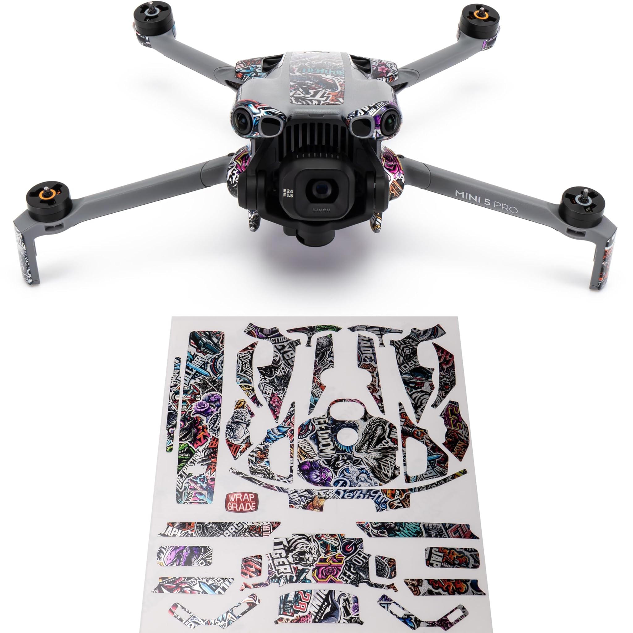 Wrapgrade Adesivi Compatibili DJI Mini 5 Pro Accent Color