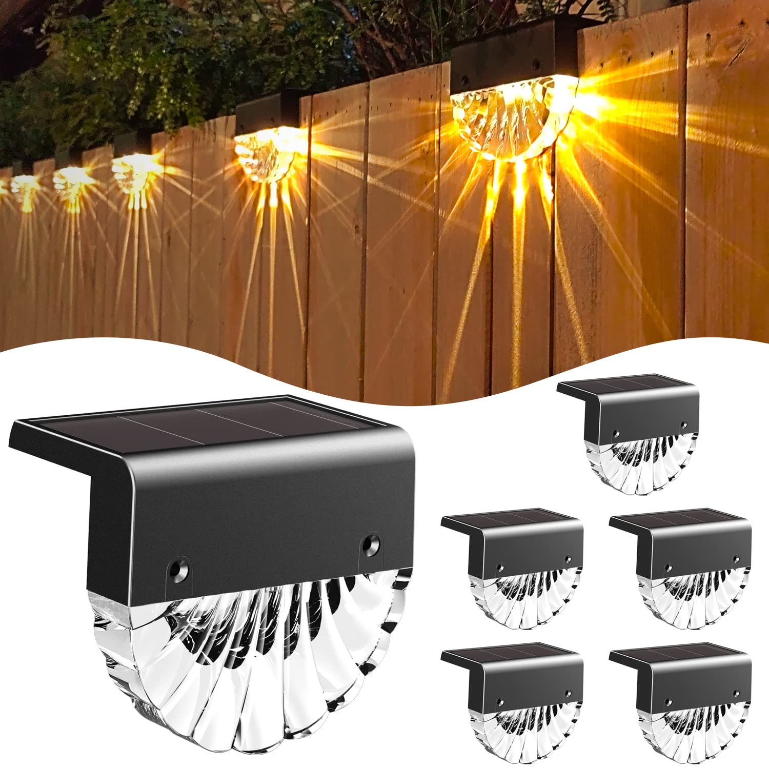 Luce Solare LED Esterno per Vialetti, 6 Pezzi