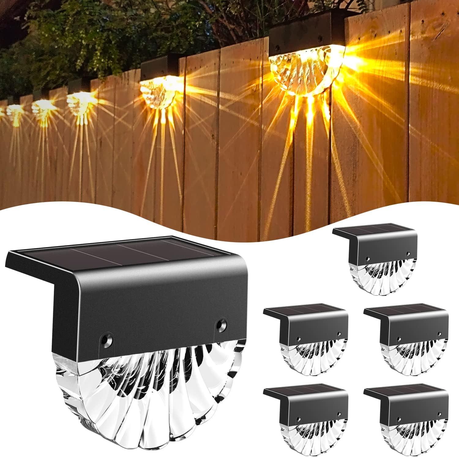 Luce Solare LED Esterno per Vialetti, 6 Pezzi - immagine 1