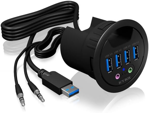 Icy Box Hub da Tavolo USB 60mm - 4 Porte USB 3.0 - immagine 1