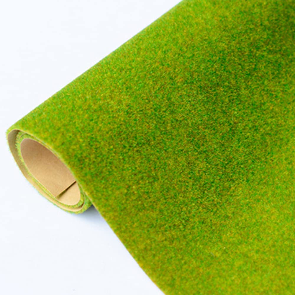 (5 pezzi, 20x30 cm, tappeto di erba in nylon per paesaggio ferroviario, modello di tappeto erboso in nylon per paesaggio in scala per modello - verde
