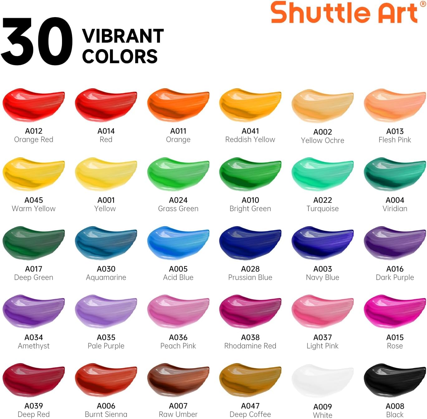 Shuttle Art - Kit Pittura Acrilica Professionale 59 Pezzi - immagine 3