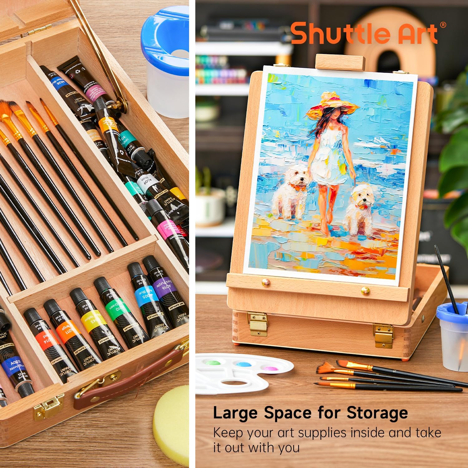 Shuttle Art - Kit Pittura Acrilica Professionale 59 Pezzi - immagine 5