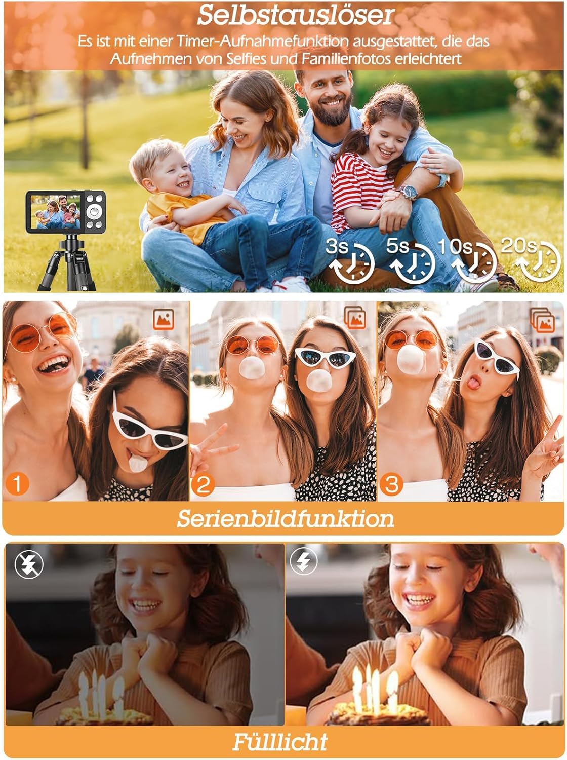 Fotocamera Digitale 4K 64MP con Autofocus - immagine 4