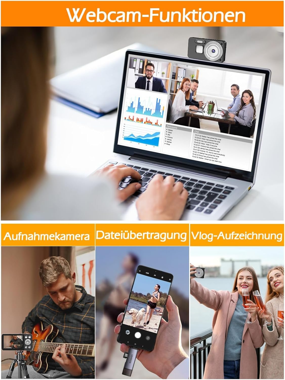 Fotocamera Digitale 4K 64MP con Autofocus - immagine 5