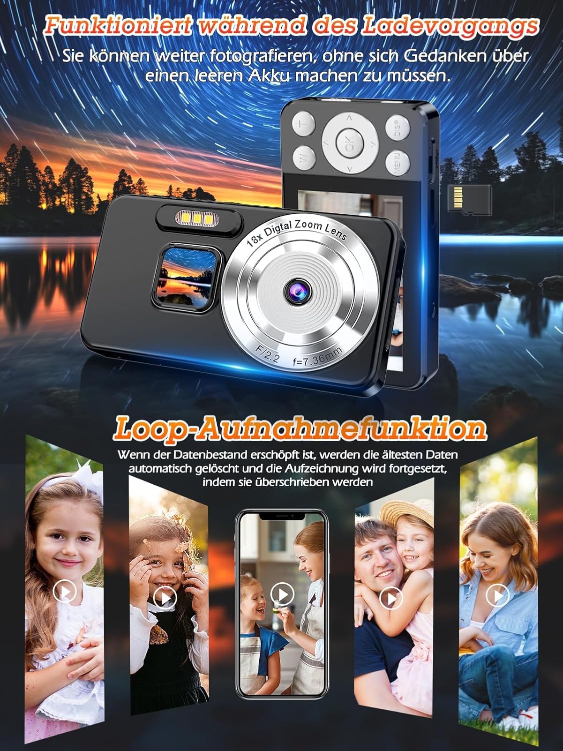 Fotocamera Digitale 4K 64MP con Autofocus - immagine 6