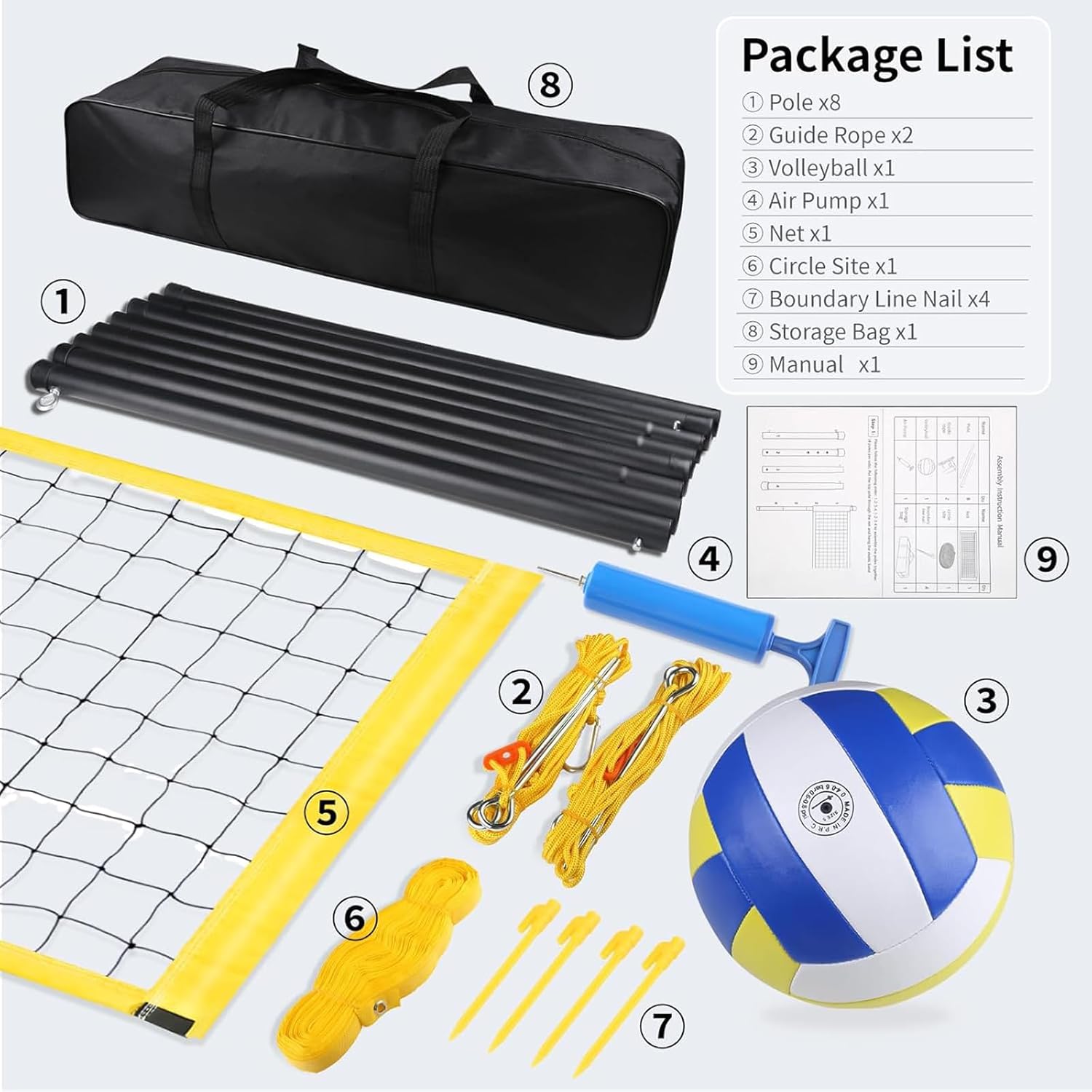 Hanured Rete da Pallavolo Portatile Pieghevole - immagine 2