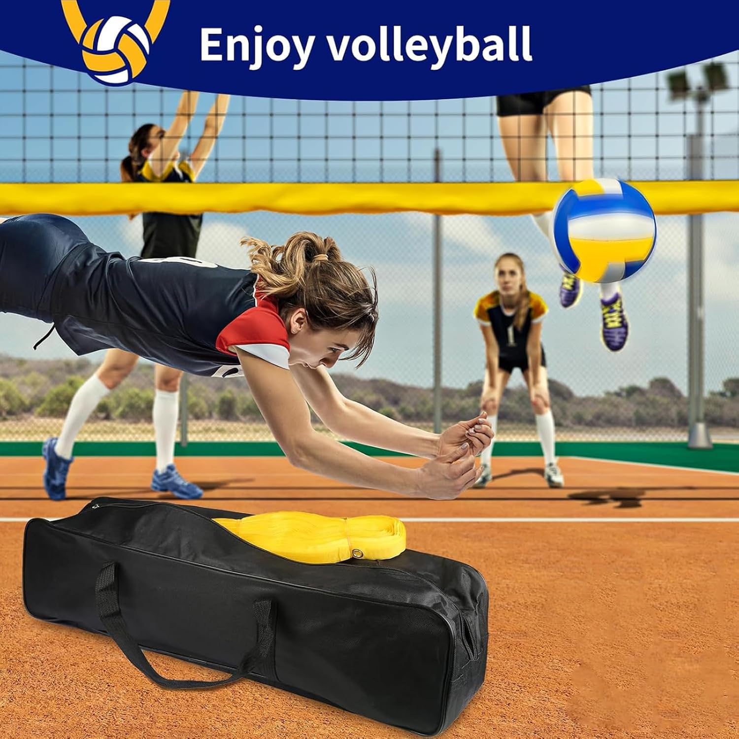 Hanured Rete da Pallavolo Portatile Pieghevole - immagine 4