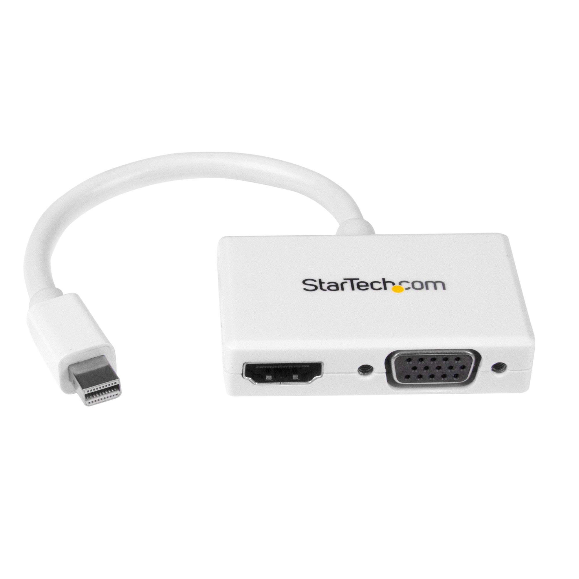 StarTech.com Adattatore Mini DisplayPort a HDMI e VGA, Convertitore audio/video da viaggio mDP 2 in 1, 1920x1200 / 1080p, Nero