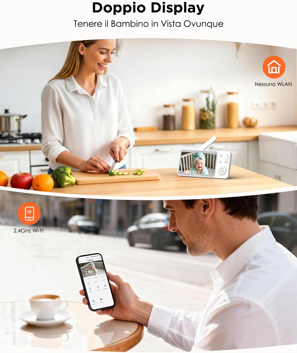 Baby Monitor 2K con Schermo IPS 5'' e APP Mobile - immagine 2