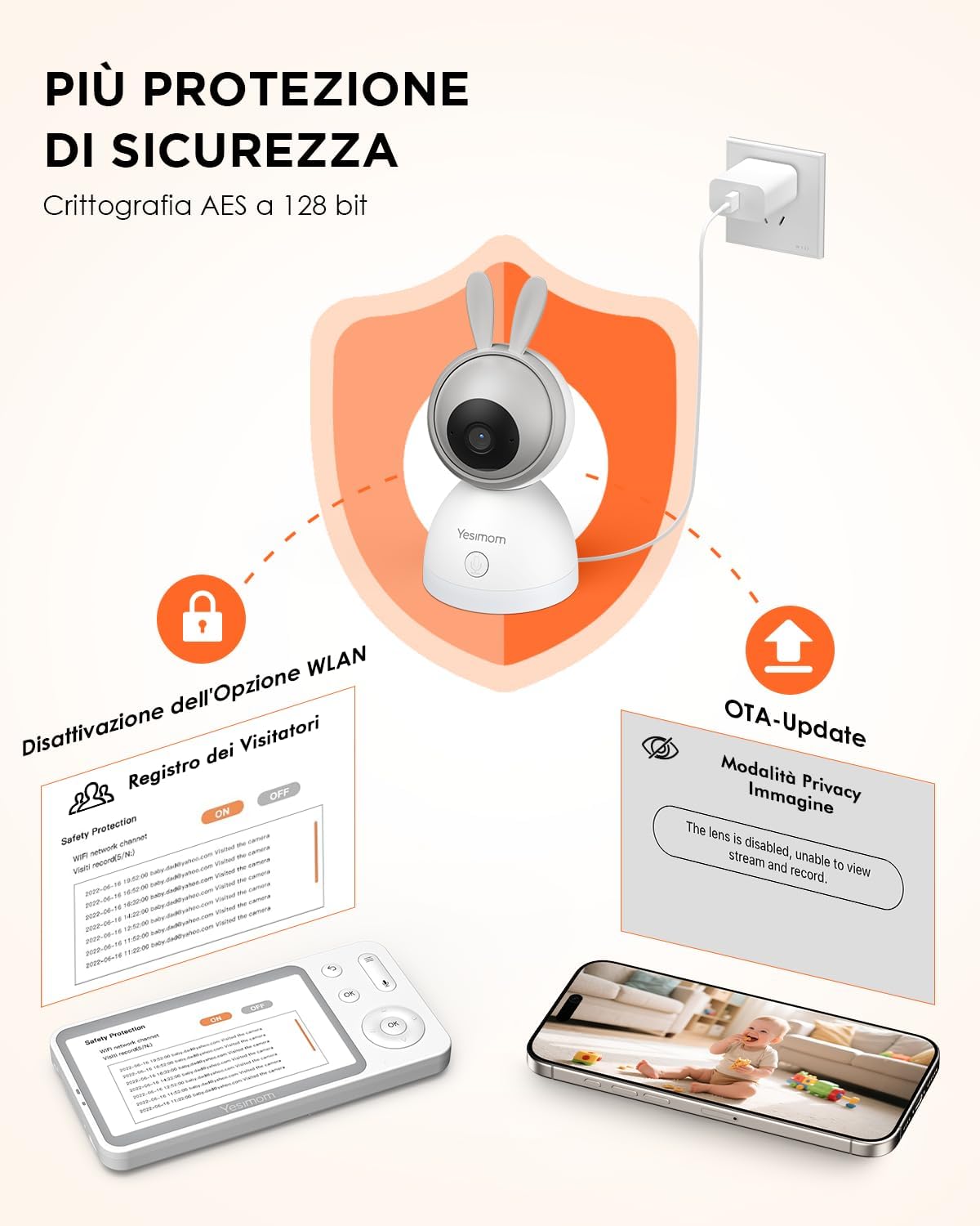 Baby Monitor 2K con Schermo IPS 5'' e APP Mobile - immagine 9
