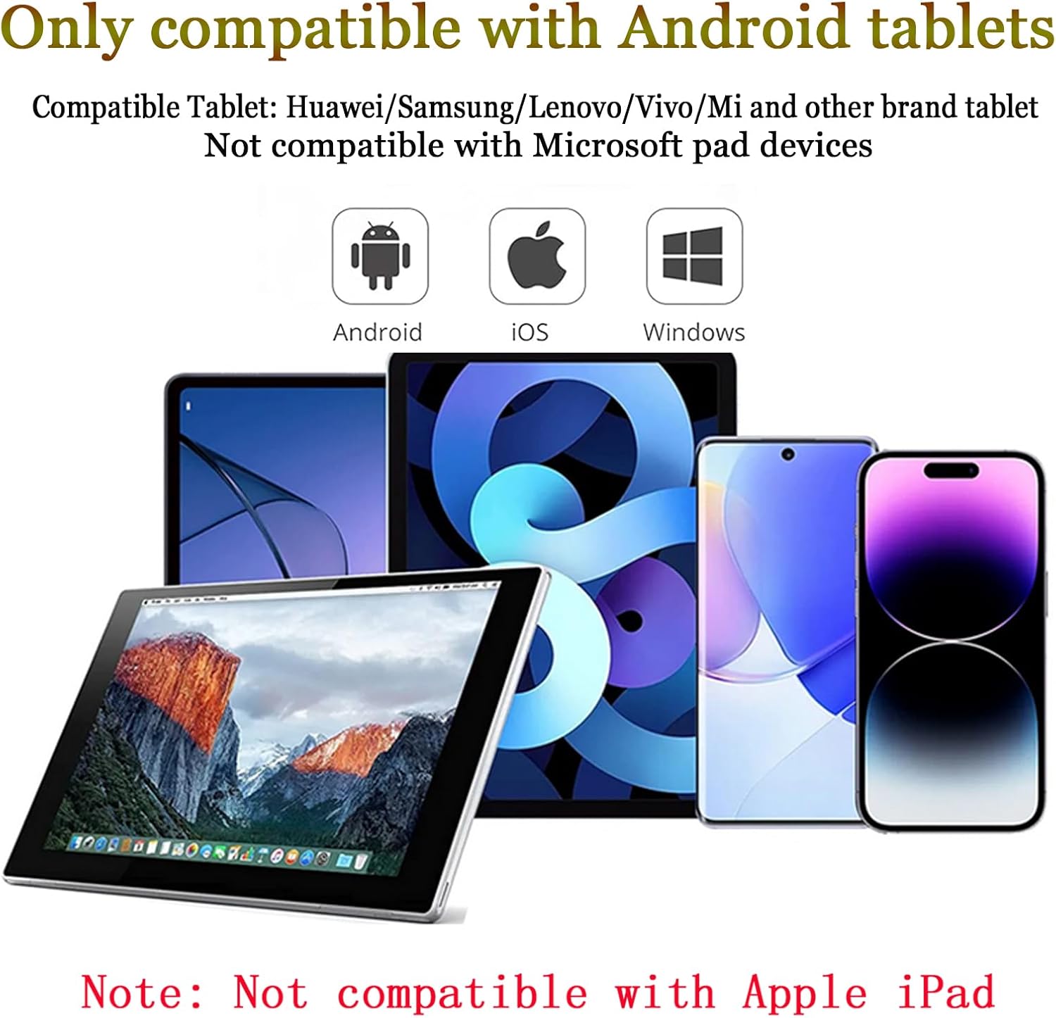 Karfun Penna Tablet per Touch Screen Android, Nero - immagine 2