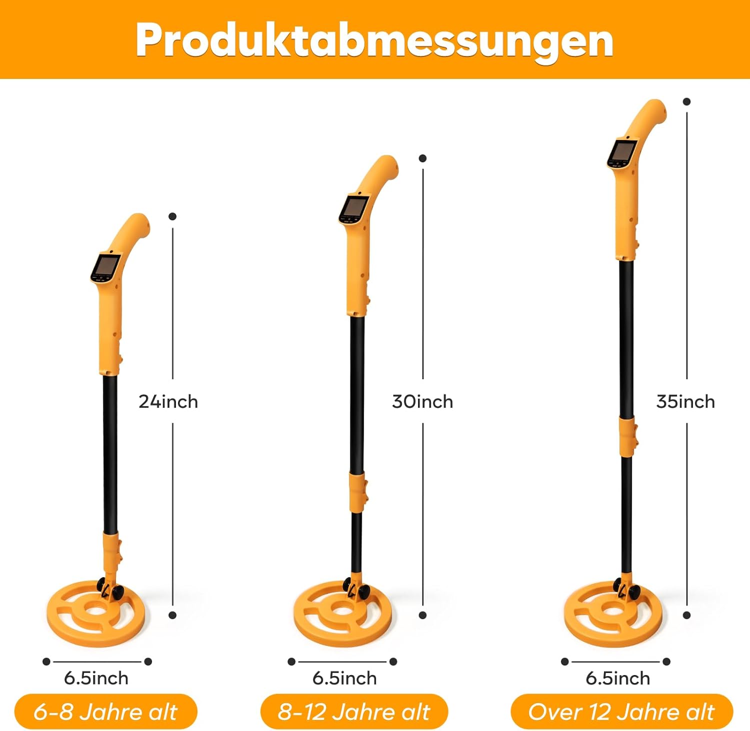 Metal Detector per Bambini con Display LCD, Arancione - immagine 5
