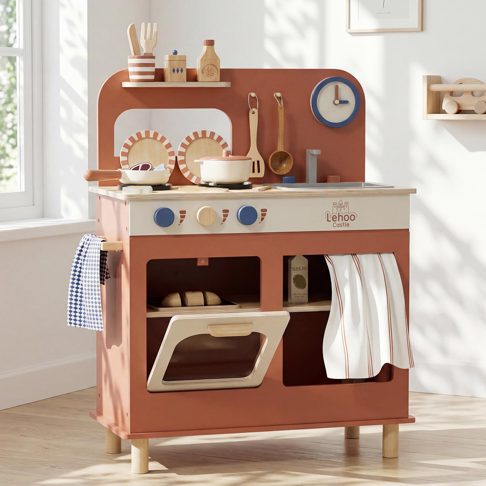 Lehoo Castle Cucina Giocattolo per Bambini in Legno