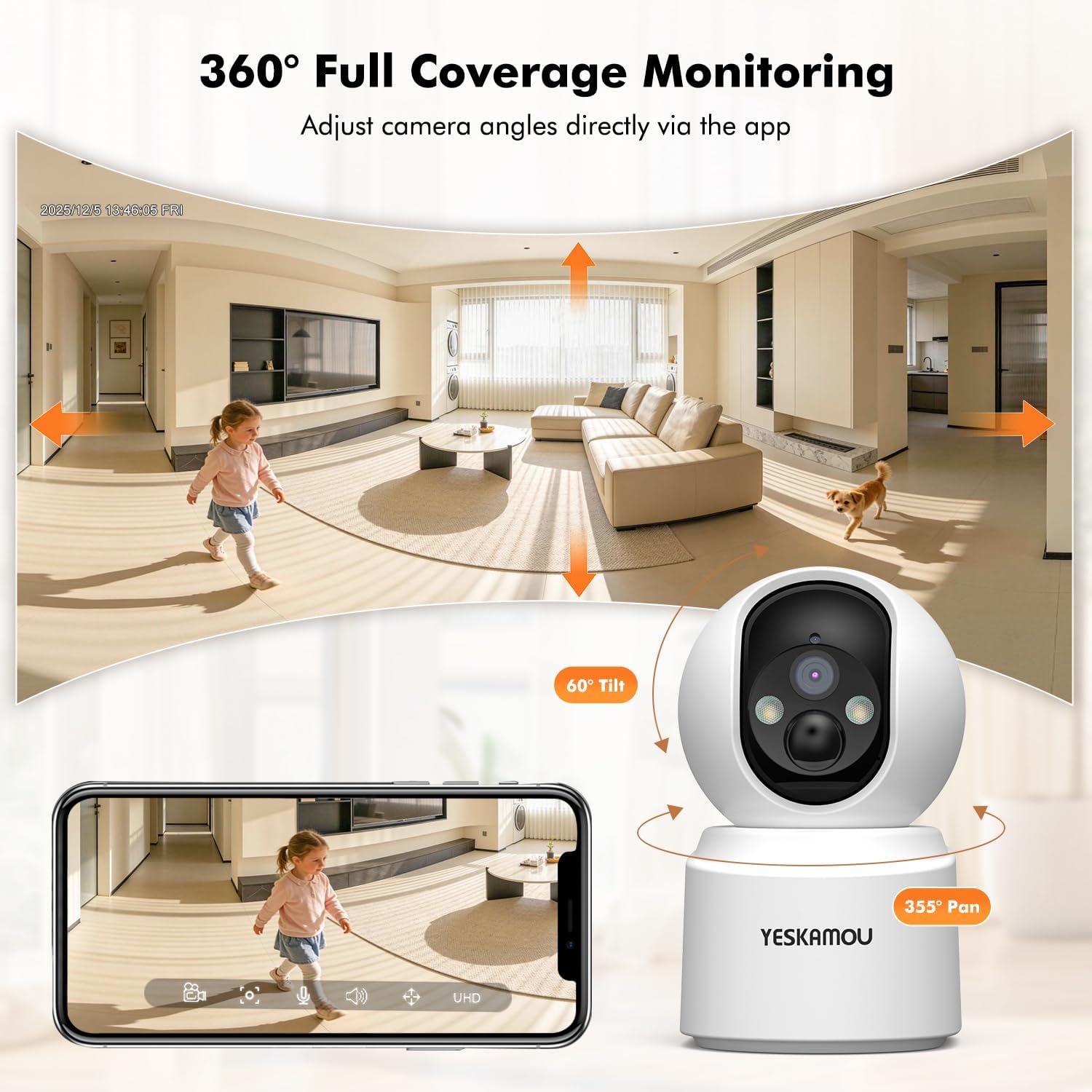 Telecamera Sorveglianza Batteria 2.5K 4MP Interni - immagine 2