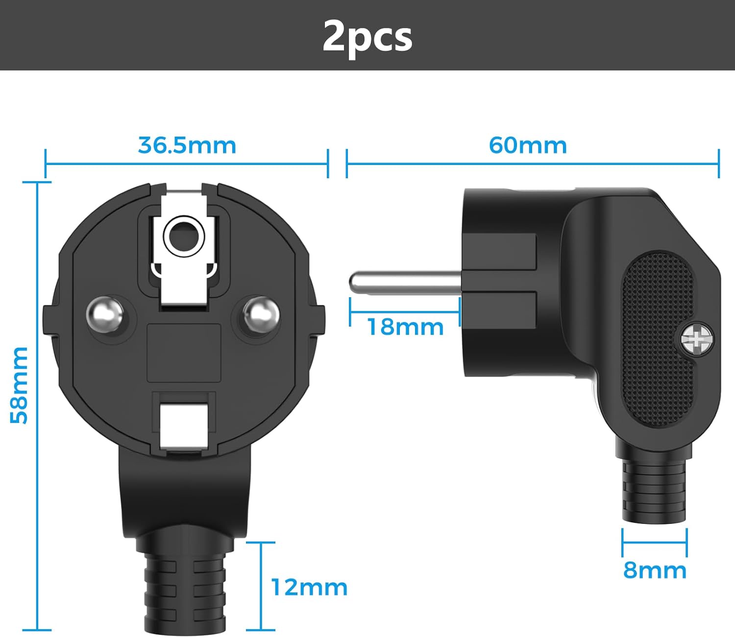 Oliveria Spina Schuko Angolata 2 Pezzi IP20 - immagine 2