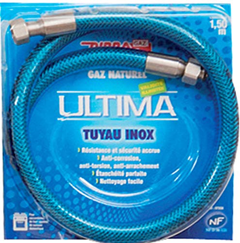 Dipra 73150 Tubo Flessibile Inox per Gas Naturale 1,5m