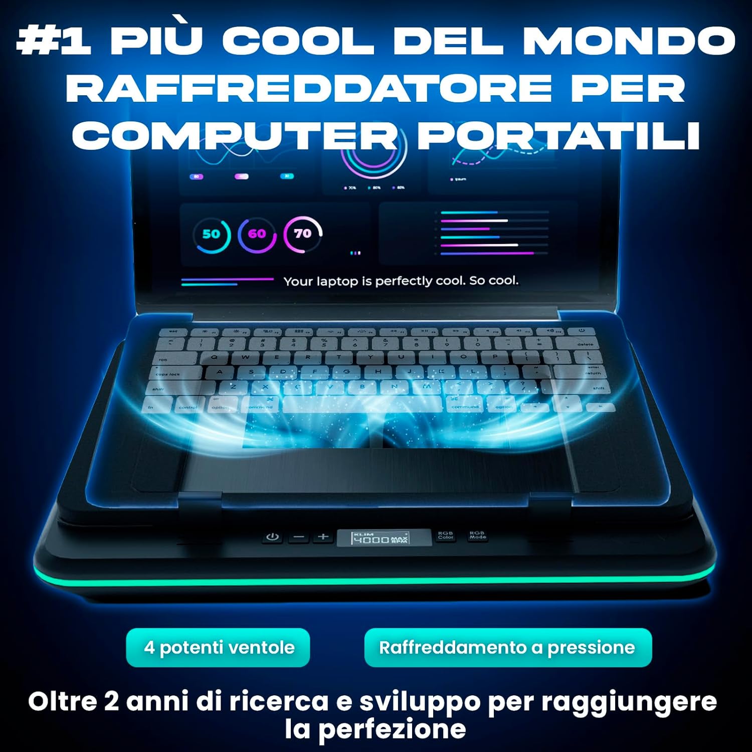 Klim Turbofrost Base Raffreddamento PC Portatile - Nero - immagine 2