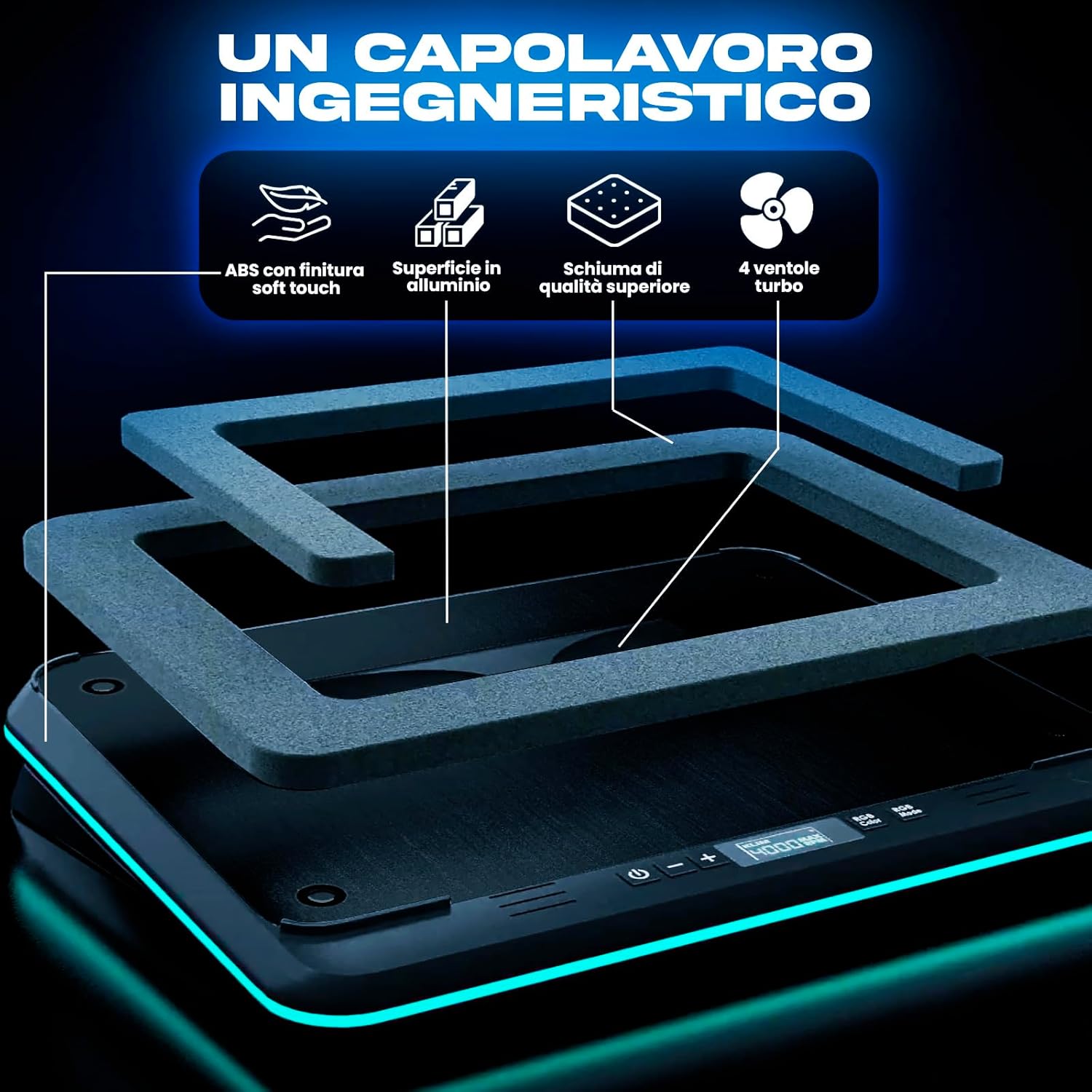 Klim Turbofrost Base Raffreddamento PC Portatile - Nero - immagine 4