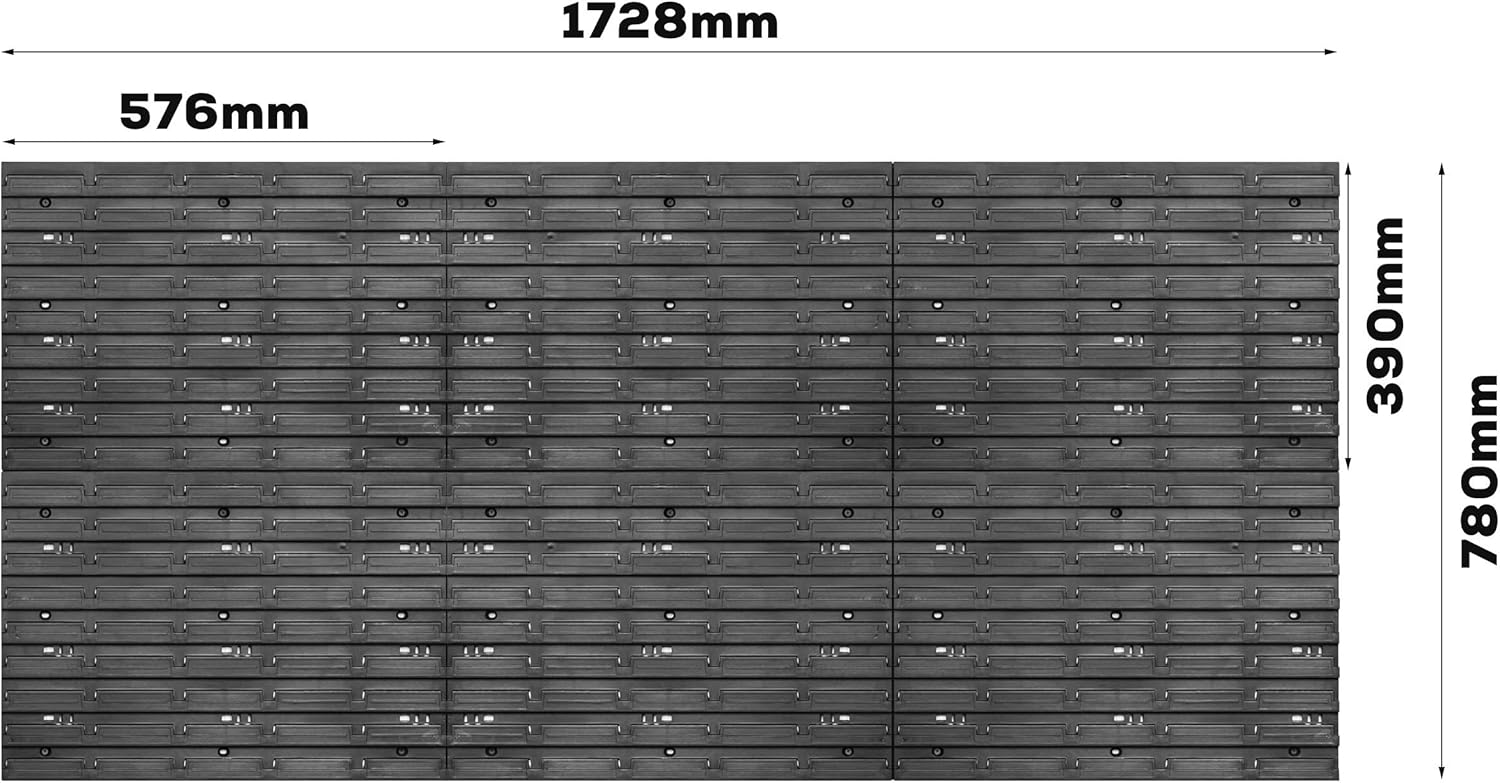Scaffalatura da Parete 178x78cm con 30 Scatole, Nero - immagine 5