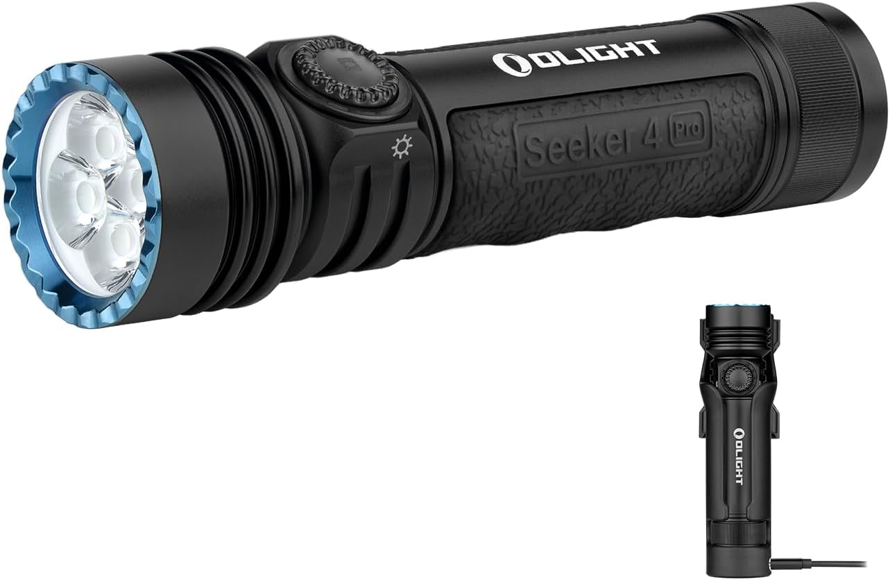 OLIGHT Seeker 4 Pro - Torcia LED Ricaricabile 4600 Lumen, Nera - immagine 1